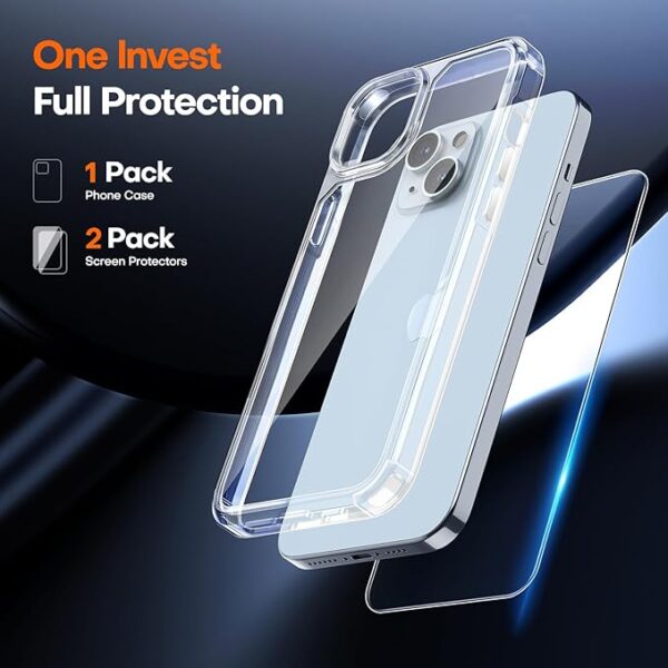 3 in 1 Clear for iPhone 15 Case, and 2X HD Screen Protector - Image 3